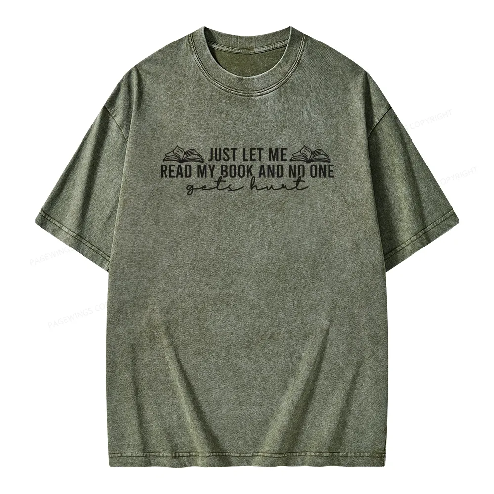 Pagewing Just Let Me Read My Book Unisex Washed T-shirt