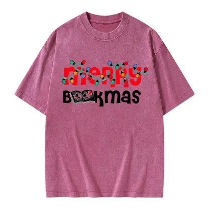 Pagewings Christmas Book Unisex Washed T-shirt
