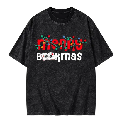 Pagewings Christmas Book Unisex Washed T-shirt
