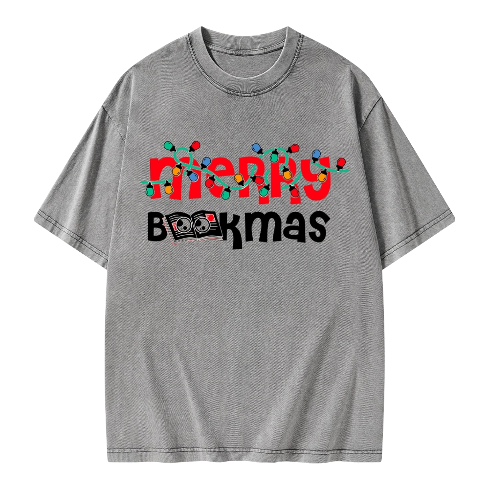 Pagewings Christmas Book Unisex Washed T-shirt