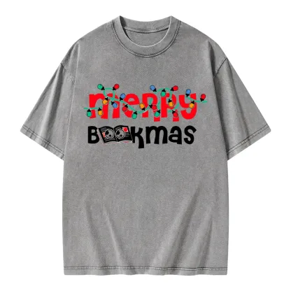 Pagewings Christmas Book Unisex Washed T-shirt