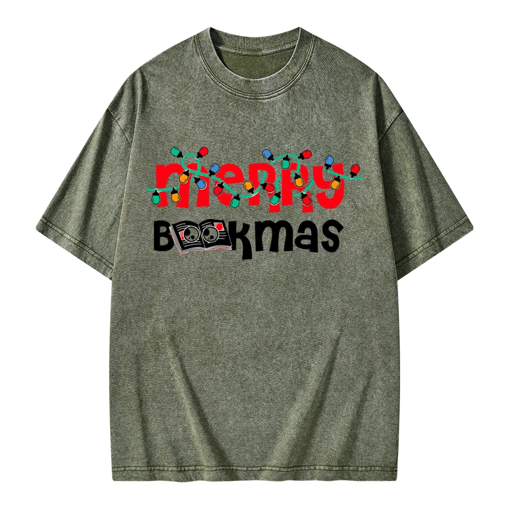 Pagewings Christmas Book Unisex Washed T-shirt