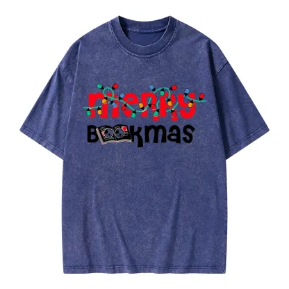 Pagewings Christmas Book Unisex Washed T-shirt