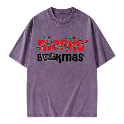 Pagewings Christmas Book Unisex Washed T-shirt