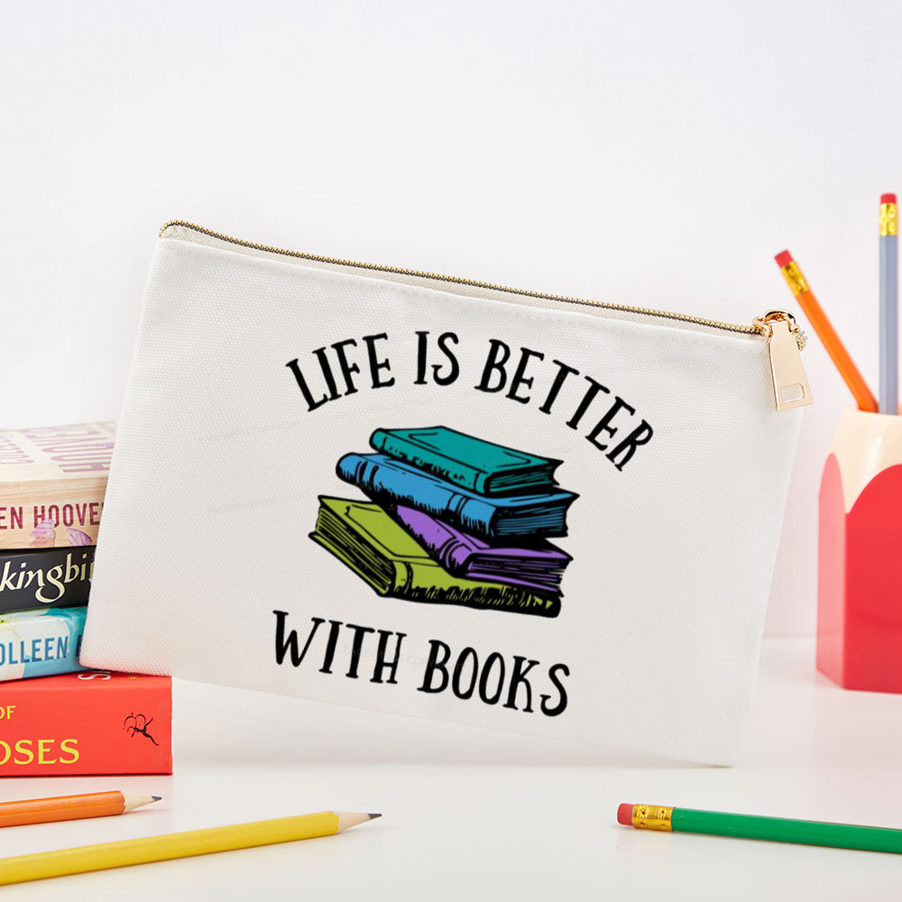 Pagewings Life's Better With Books Pouch