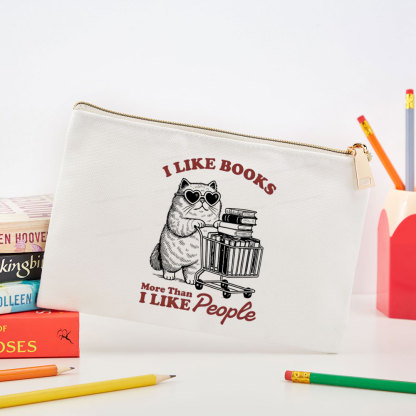 Pagewings I Like Books More Than I Like People Pouch