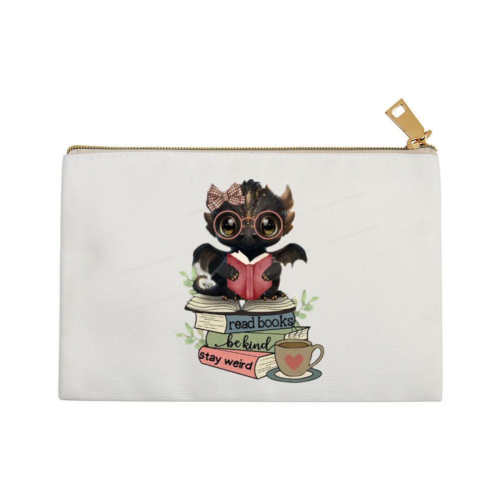 Pagewings Cute Dragon Read Books Be Kind Stay Weird Pouch