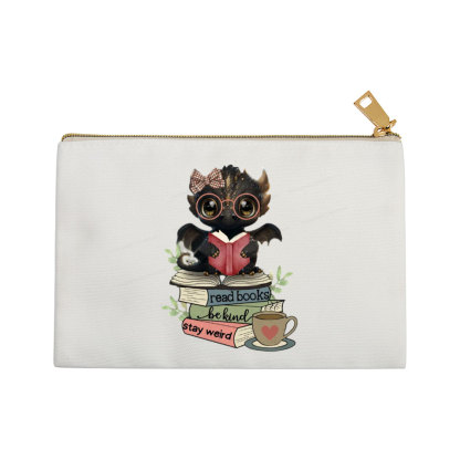 Pagewings Cute Dragon Read Books Be Kind Stay Weird Pouch