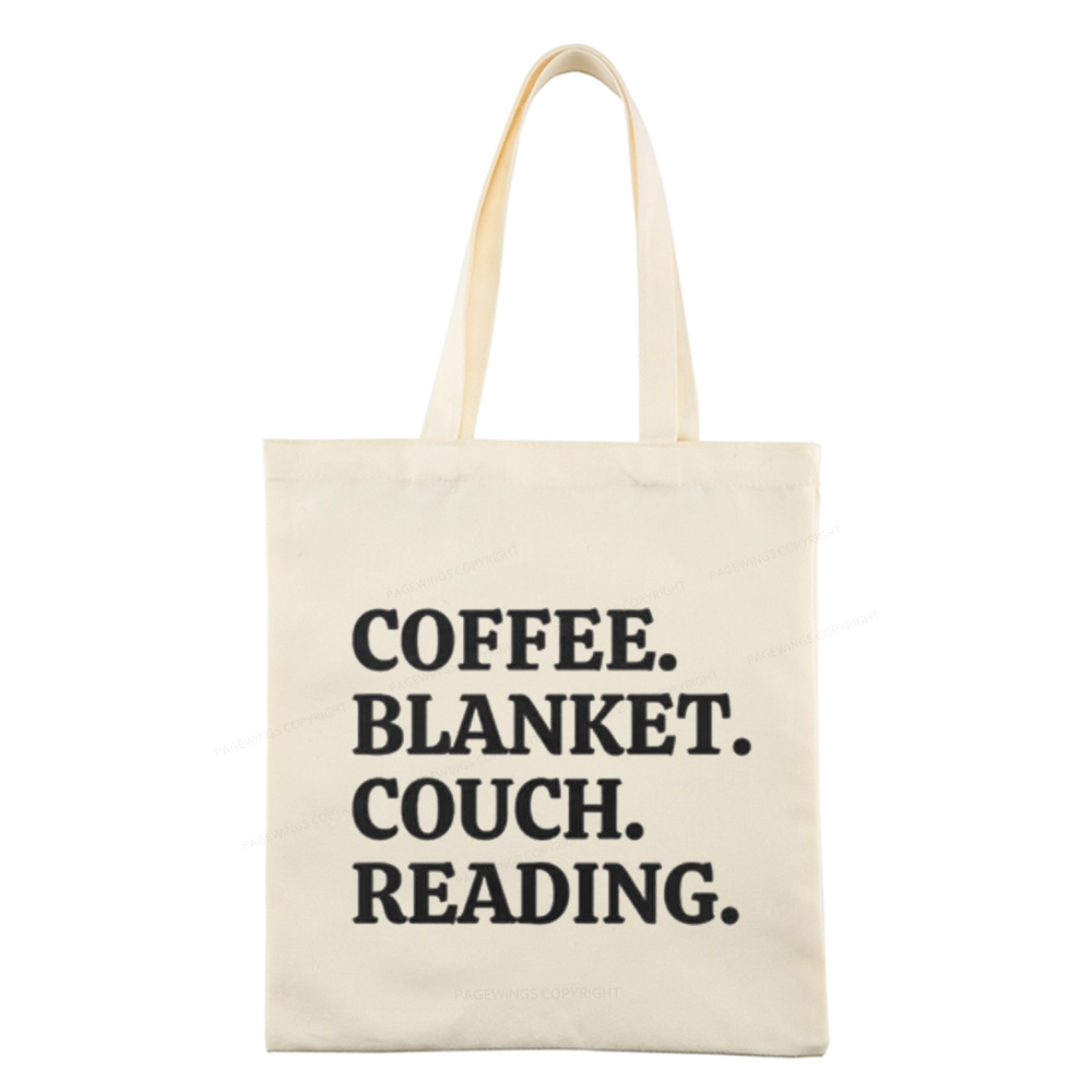 Pagewings Coffee Blanket Couch Reading Tote Bag