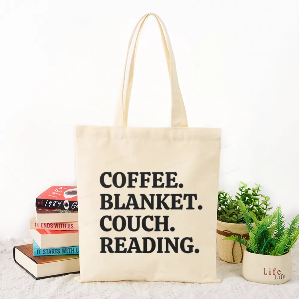 Pagewings Coffee Blanket Couch Reading Tote Bag