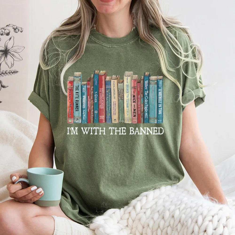 Pagewings I'm With The Banned Unisex Washed T-shirt