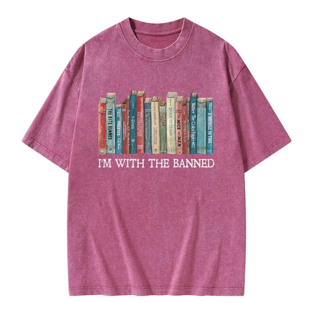 Pagewings I'm With The Banned Unisex Washed T-shirt