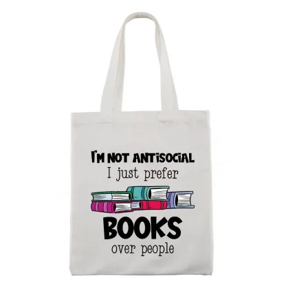 Pagewings Not Antisocial I Just Prefer Books Tote Bag