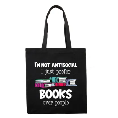 Pagewings Not Antisocial I Just Prefer Books Tote Bag
