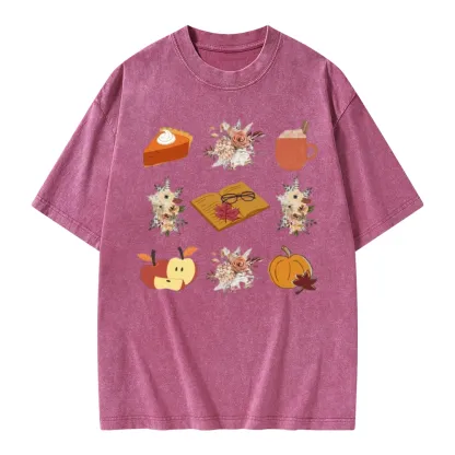 Pagewings Thanksgiving Book Unisex Washed T-shirt