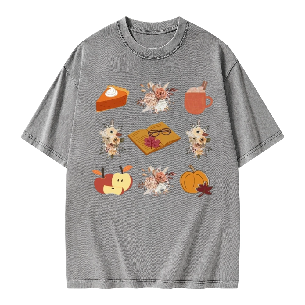 Pagewings Thanksgiving Book Unisex Washed T-shirt