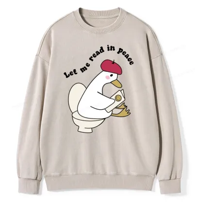 Pagewing Let Me Read In Peace Unisex Washed Sweatshirt