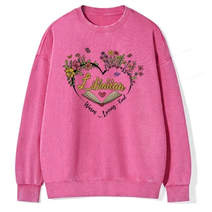 Pagewing Librarian Life Unisex Washed Sweatshirt