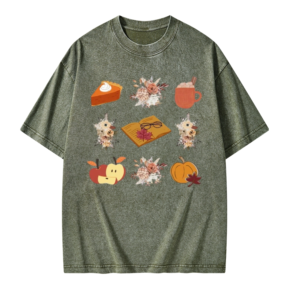 Pagewings Thanksgiving Book Unisex Washed T-shirt