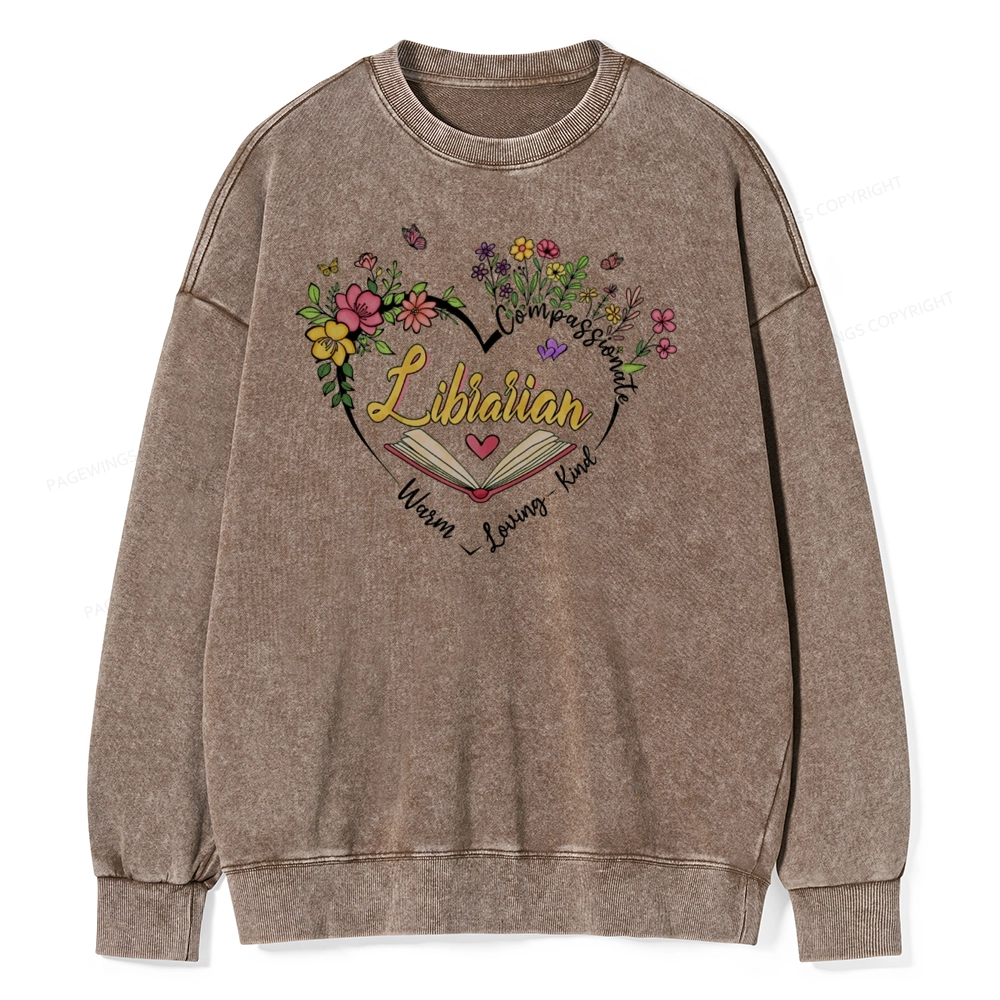Pagewing Librarian Life Unisex Washed Sweatshirt
