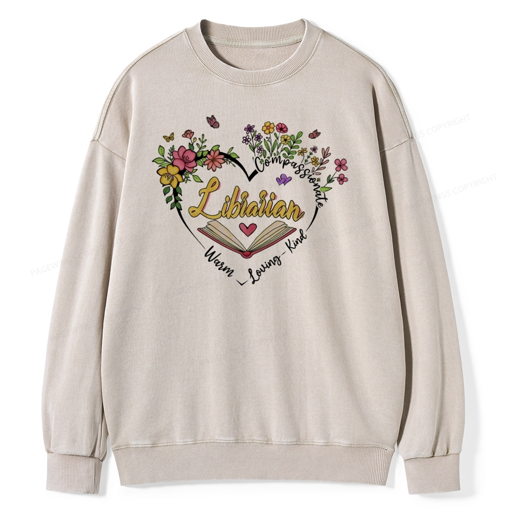 Pagewing Librarian Life Unisex Washed Sweatshirt