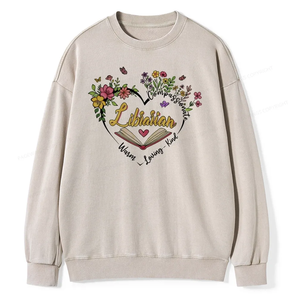 Pagewing Librarian Life Unisex Washed Sweatshirt