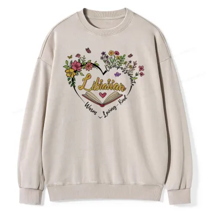 Pagewing Librarian Life Unisex Washed Sweatshirt