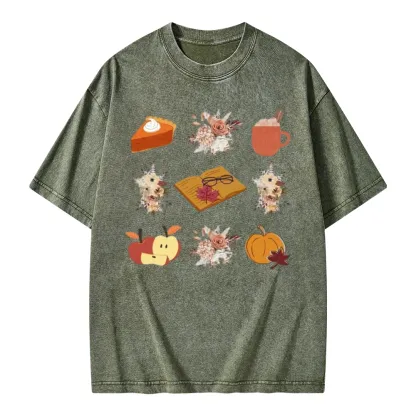 Pagewings Thanksgiving Book Unisex Washed T-shirt