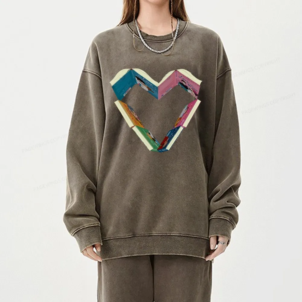 Pagewing Ali Hazelwood Books Unisex Washed Sweatshirt