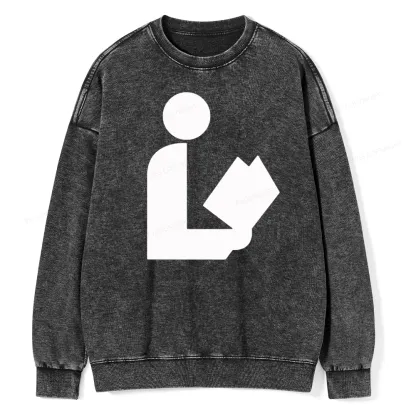 Pagewing National Library Symbol Unisex Washed Sweatshirt