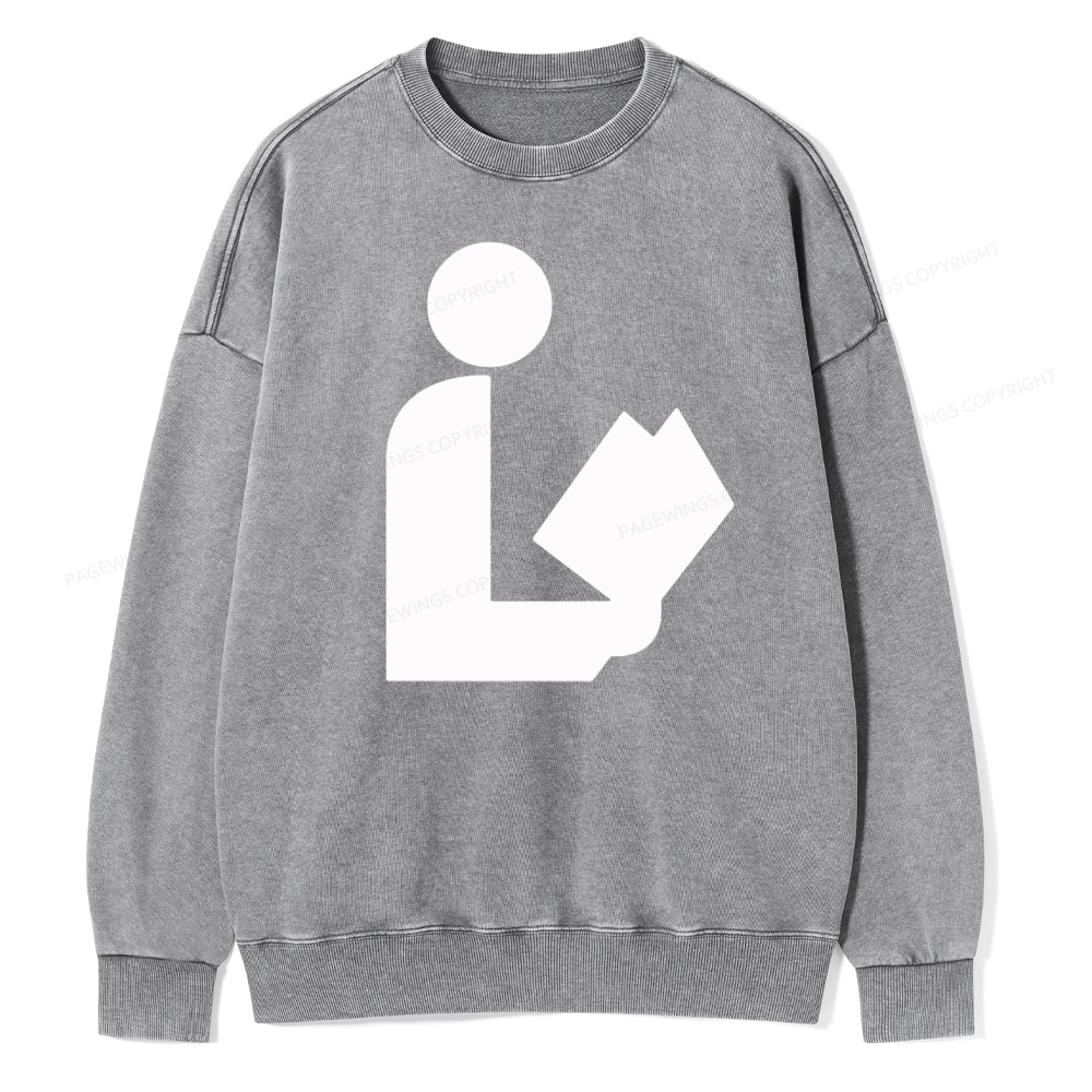 Pagewing National Library Symbol Unisex Washed Sweatshirt