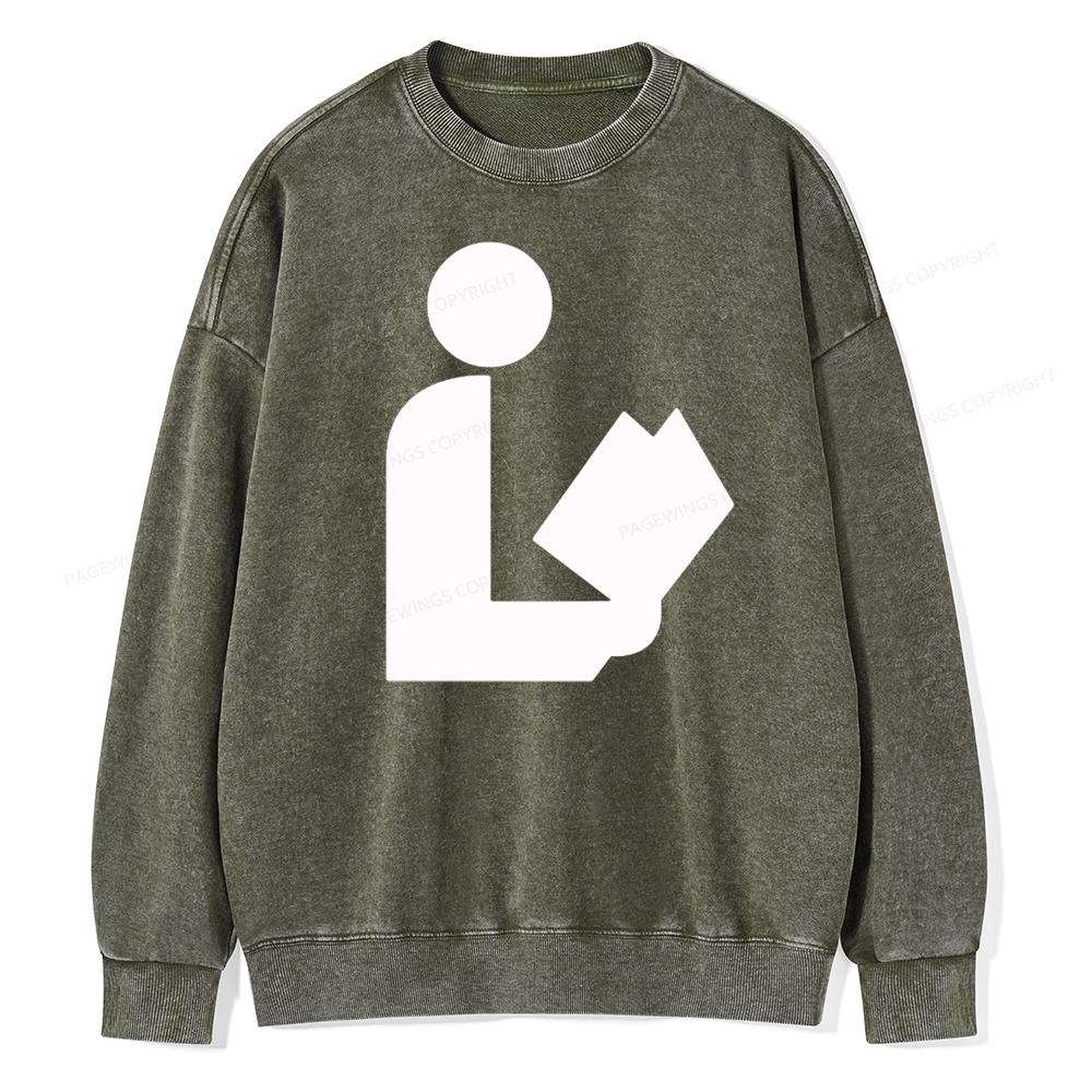 Pagewing National Library Symbol Unisex Washed Sweatshirt