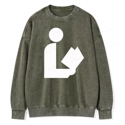 Pagewing National Library Symbol Unisex Washed Sweatshirt