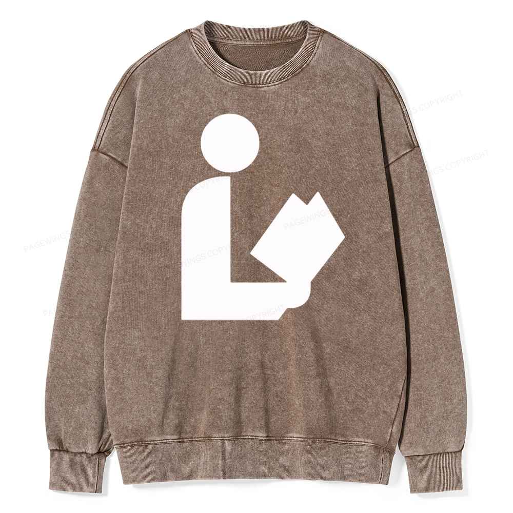 Pagewing National Library Symbol Unisex Washed Sweatshirt