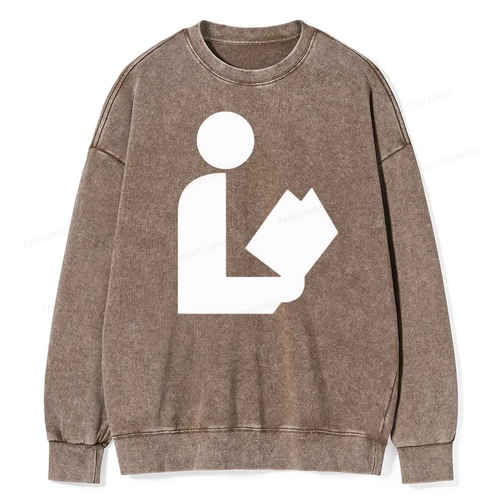 Pagewing National Library Symbol Unisex Washed Sweatshirt