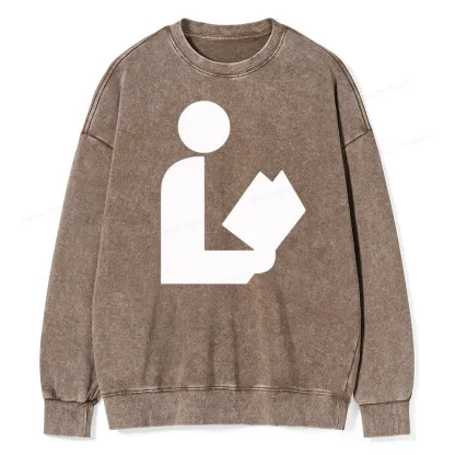 Pagewing National Library Symbol Unisex Washed Sweatshirt