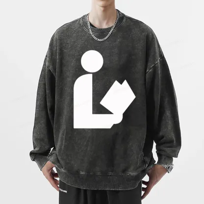 Pagewing National Library Symbol Unisex Washed Sweatshirt