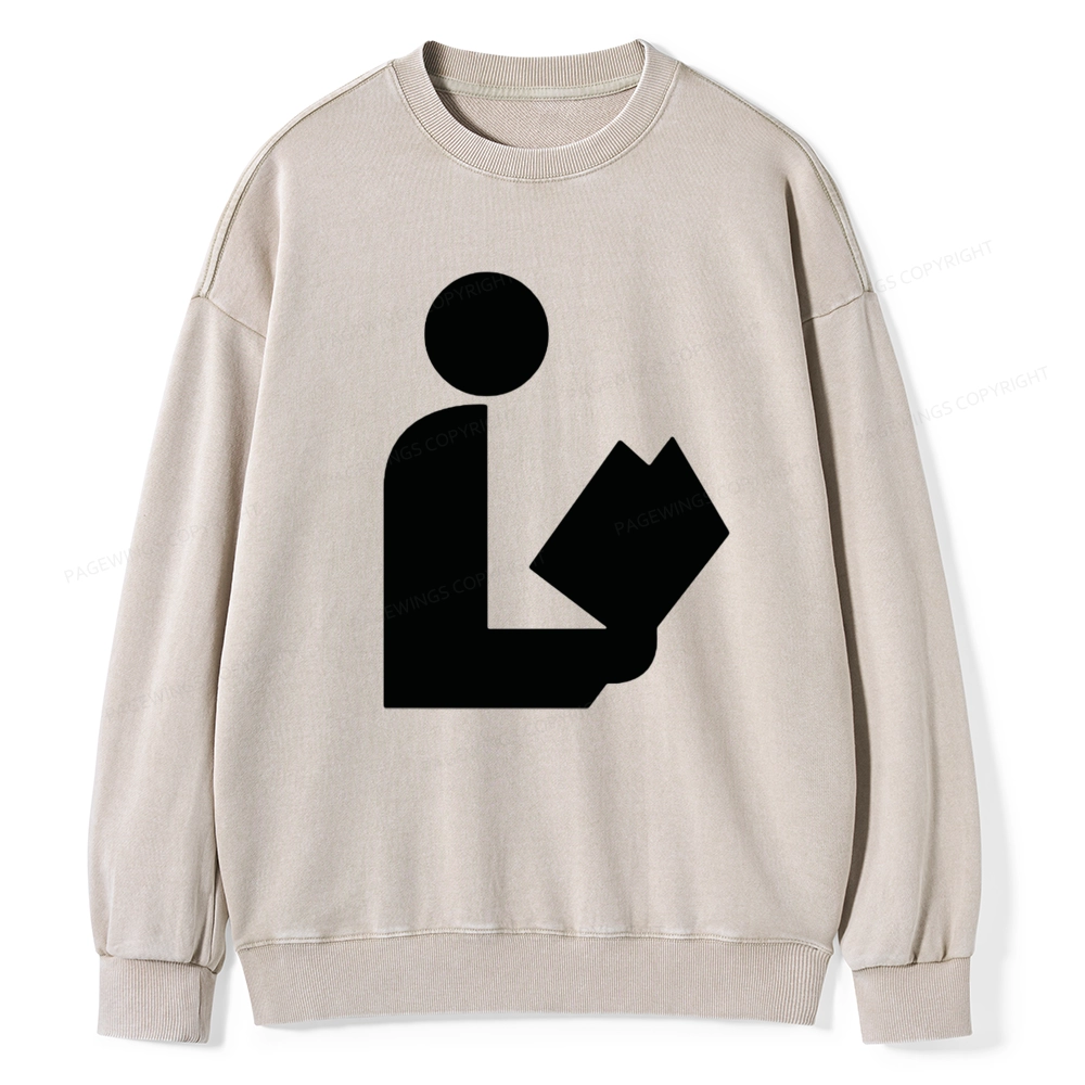 Pagewing National Library Symbol Unisex Washed Sweatshirt