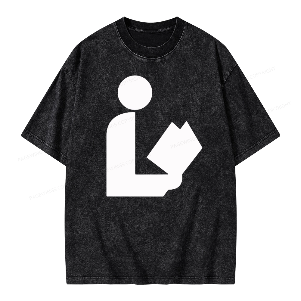 Pagewing National Library Symbol Unisex Washed T-shirt