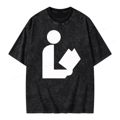 Pagewing National Library Symbol Unisex Washed T-shirt