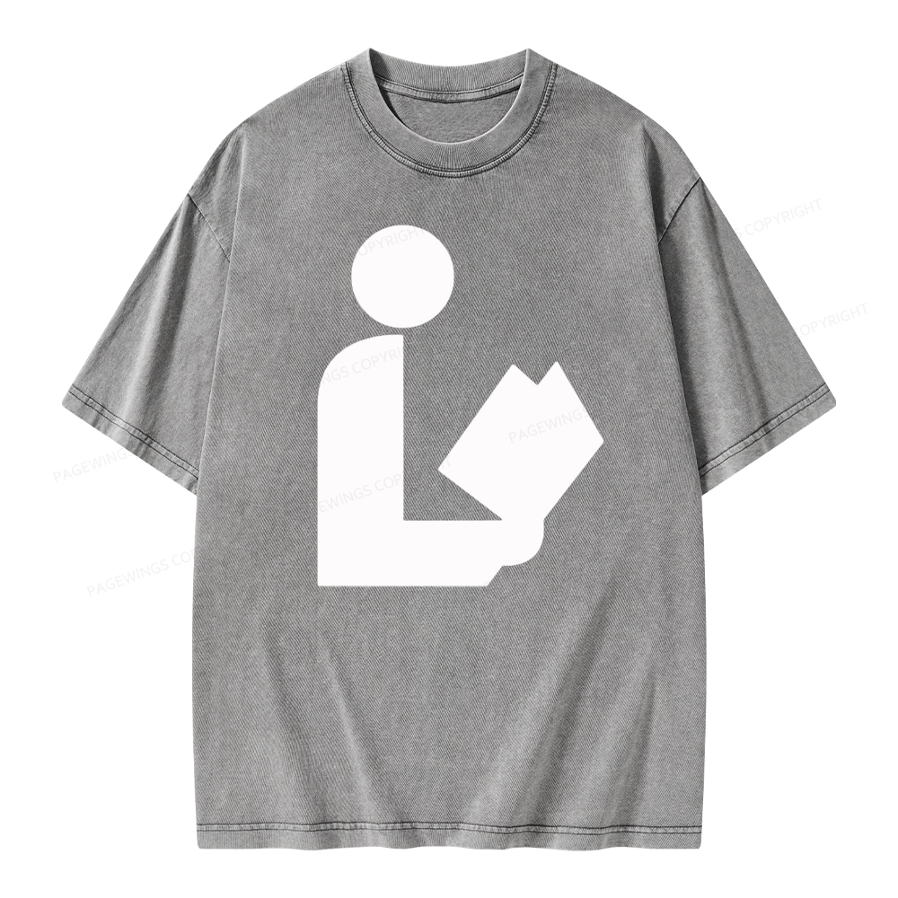 Pagewing National Library Symbol Unisex Washed T-shirt