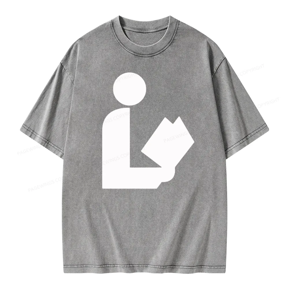 Pagewing National Library Symbol Unisex Washed T-shirt