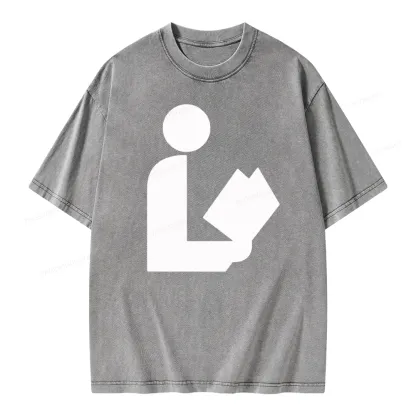 Pagewing National Library Symbol Unisex Washed T-shirt