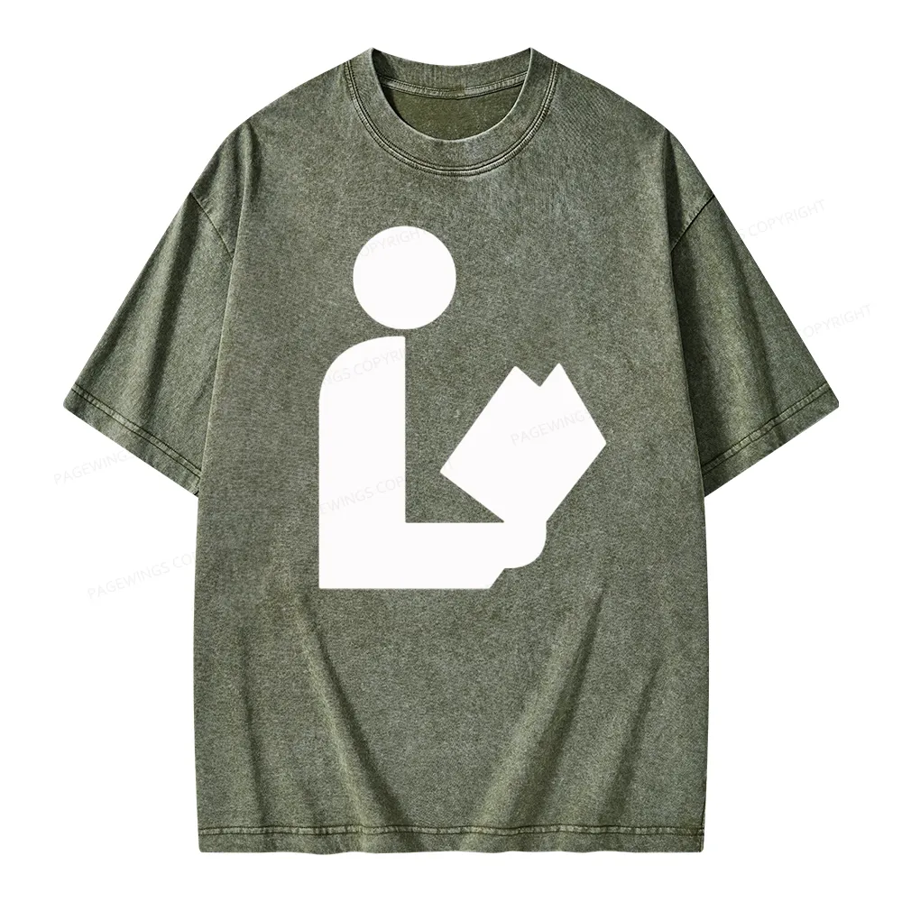 Pagewing National Library Symbol Unisex Washed T-shirt