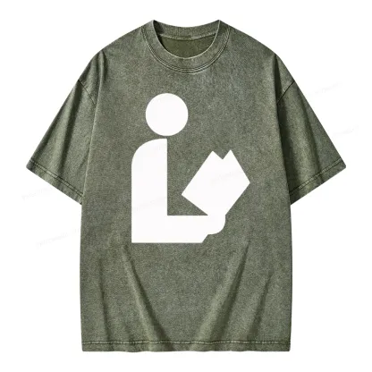 Pagewing National Library Symbol Unisex Washed T-shirt