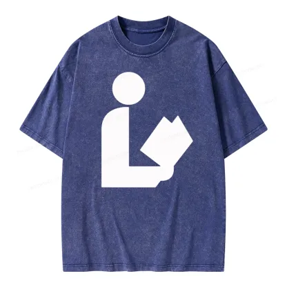 Pagewing National Library Symbol Unisex Washed T-shirt