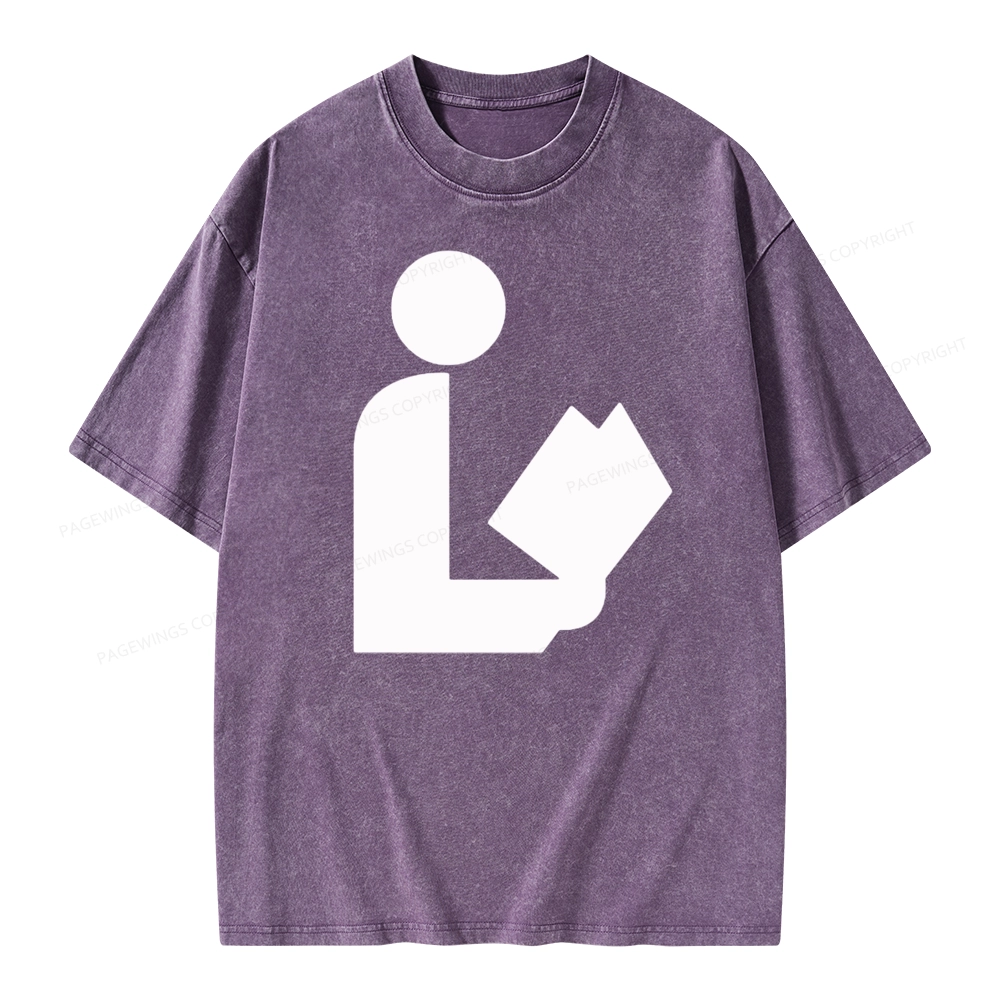 Pagewing National Library Symbol Unisex Washed T-shirt