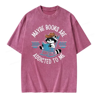Pagewing Books Are Addicted To Me Unisex Washed T-shirt