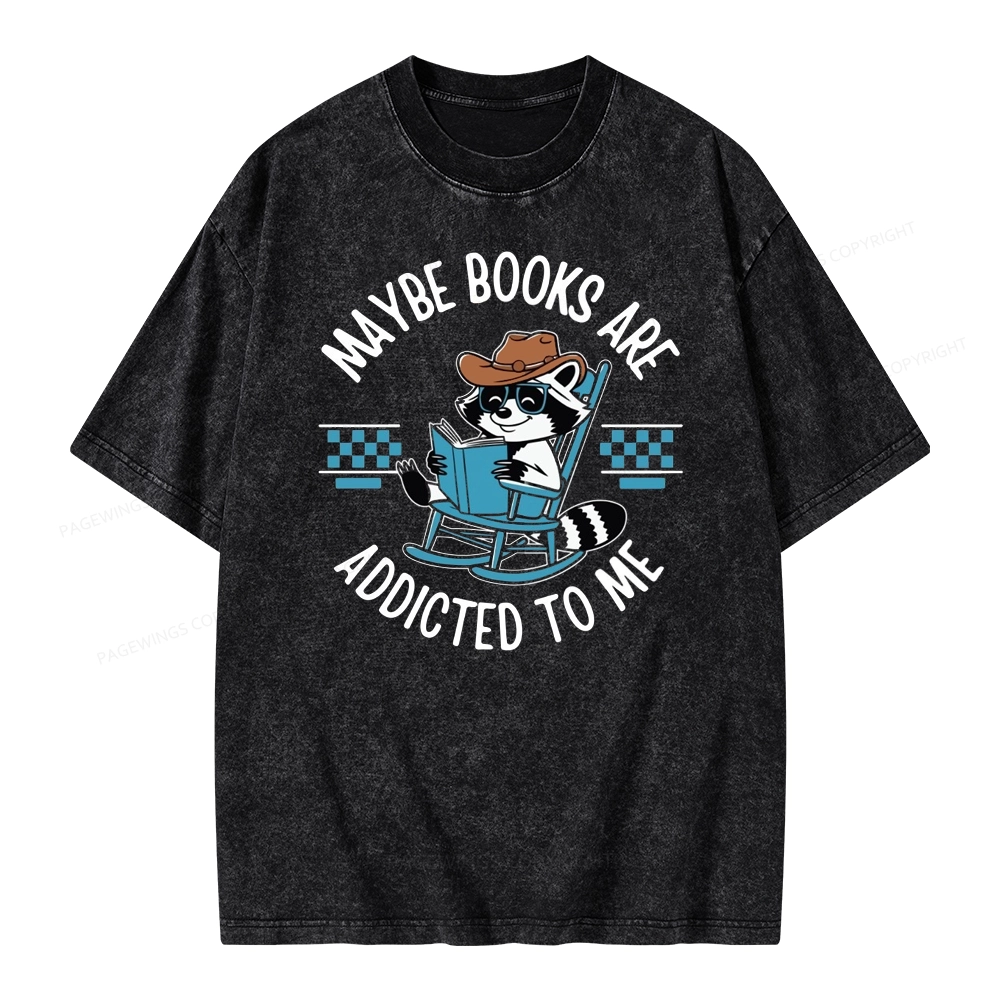Pagewing Books Are Addicted To Me Unisex Washed T-shirt