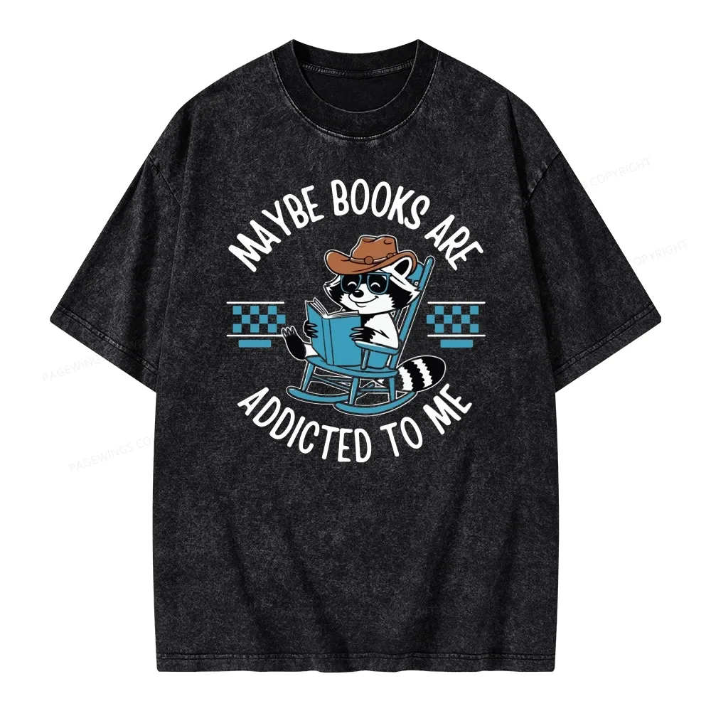 Pagewing Books Are Addicted To Me Unisex Washed T-shirt